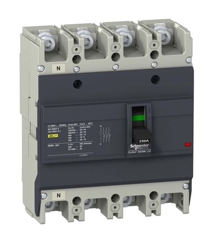 Силовой автомат Schneider Electric Easypact EZC 250, TM-D, 36кА, 4P, 125А