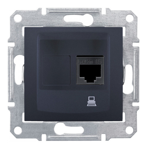 Розетка компьютерная 1xRJ45 Cat.5 Schneider Electric SEDNA, графит