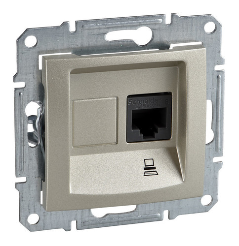 Розетка компьютерная RJ45 Cat.6 Schneider Electric SEDNA, титан