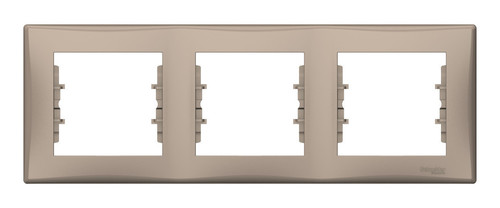 Рамка 3 поста Schneider Electric SEDNA, горизонтальная, титан