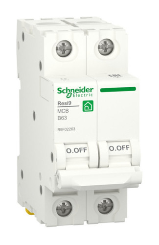 Автоматический выключатель Schneider Electric Resi9 2P 63А (B) 6кА, R9F02263