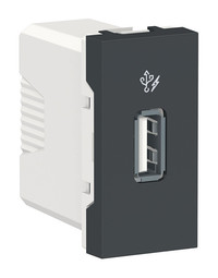 Розетка 1xUSB UNICA MODULAR, антрацит